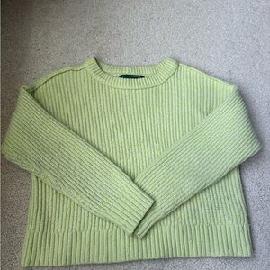 American Eagle Outfitters Cropped Light Green Ribbed Sweater